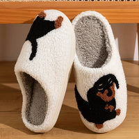 DoxieHaus Dachshund Slippers – Soft Shearling with Wiener Dog Embroidery